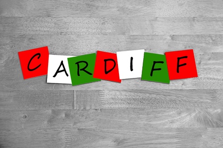 Cardiff - Capital of Wales - sign in lettersの写真素材