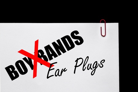 Boy Bands or Real Music  Discuss  Or use ear plugs の写真素材