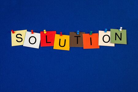 Solution - sign or poster for business answers and problems の写真素材