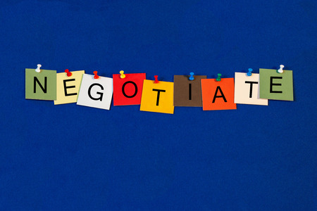 Negotiate - Business Sign Seriesの写真素材