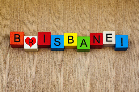 I Love Brisbane, Australia - sign series for cities, travel and holidays の写真素材