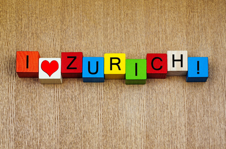 I Love Zurich, Switzerland - sign series for cities, travel and holidays の写真素材