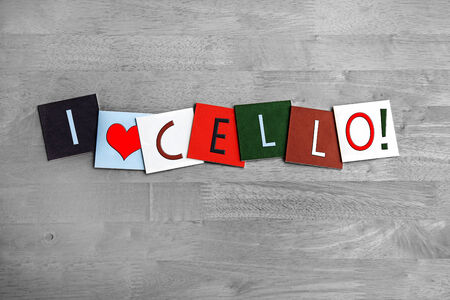 I Love Cello, sign series for music, musical instruments, bands, orchestraの写真素材