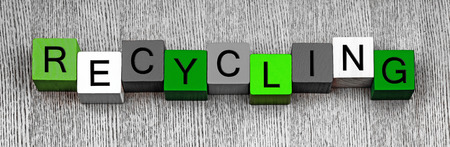 Recycling, sign for eco, green issues and the environment, panoramic.の写真素材