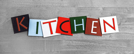 Kitchen as a sign for cooking, cuisine, chefs, food and drink.の写真素材