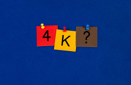 4K sign for 4k digital resolution.の写真素材