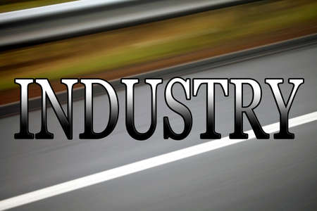 Industry, business sign, banner or header for business, commerce, trade, manufacturing, mining, logistics etcの写真素材