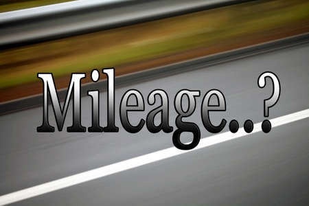 Mileage sign, for transport, car industry, vehicles, with road background.の写真素材