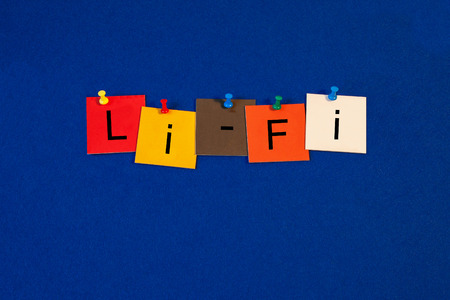 Li-Fi sign for faster and newer data communication connections than wifiの写真素材