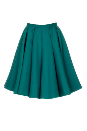 Green skirt isolated on whiteの写真素材