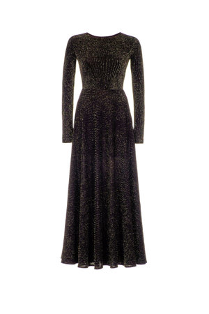 Lyurix long evening dress on white backgroundの写真素材