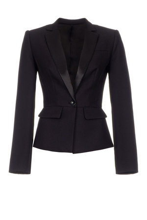Black blazer on a white background. Isolate. Studio.の写真素材