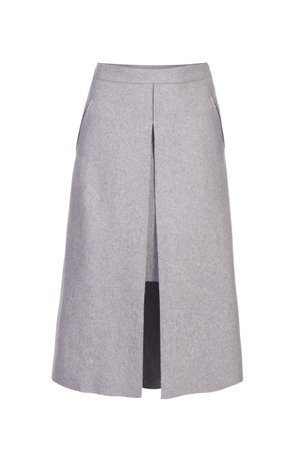 Gray wool skirt isolated over whiteの写真素材