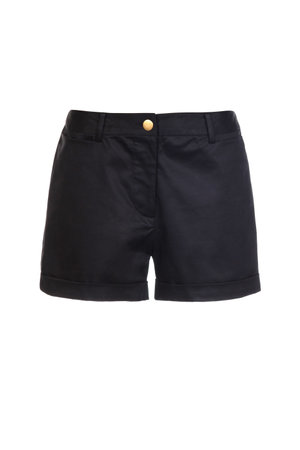 Black women's classic shorts isolated on white backgroundの写真素材