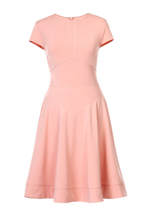 Peach dress isolated on white backgroundの写真素材