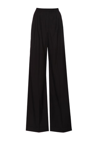 black womens wide leg pants isolated on white backgroundの写真素材