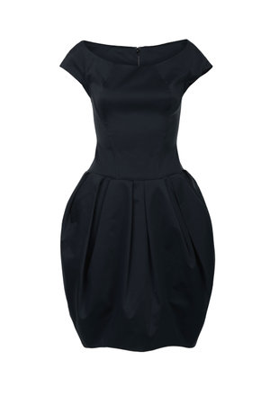 Black dress isolated on white background. Clipping path included.の写真素材