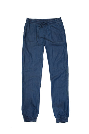 Women's jeans on a white background.の写真素材
