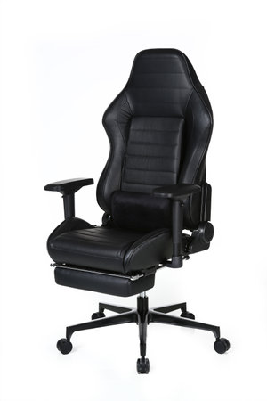 Modern comfortable gaming chair isolated on white backgroundの写真素材