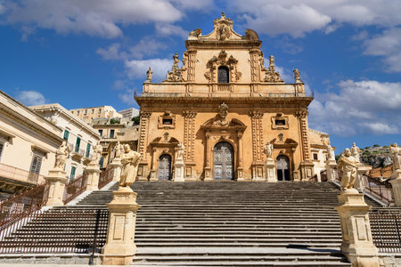 Duomo Di San Pietro de Apostolo Cathedral in Modica, Sicily. High quality photoの写真素材