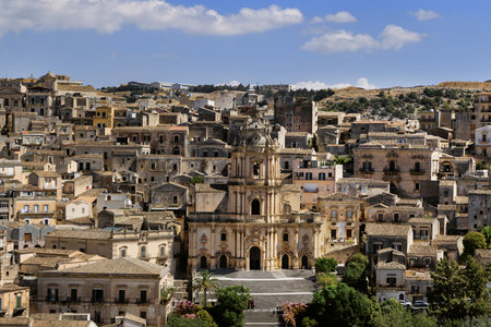 Duomo of San Giorgio in Modica, fine example of Sicilian baroque art. Sicily, southern Italy....