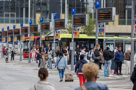 rotterdam, the Netherlands - 2022-06-14: Zuidplein bus terminal, at the public transport hub of Rotterdamのeditorial素材