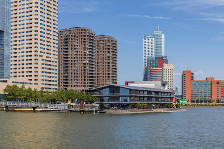 Rotterdam, the Netherlands - 2022-06-03: Floating office in Rotterdam, home of the United Nations Global Center on Adaptionのeditorial素材
