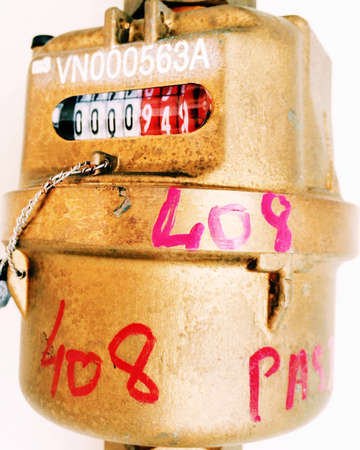 Meter reader with graffiti の素材