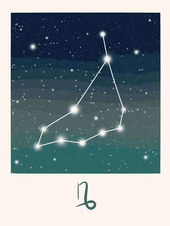 Capricorn zodiac sign with star constellationのイラスト素材