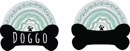 Illustration for dog lovers, colorful, cute, simple dog theme vector arts.のイラスト素材