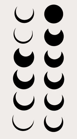 Witchy elements. Dark magic details, simple, magical, spiritual vector art.のイラスト素材