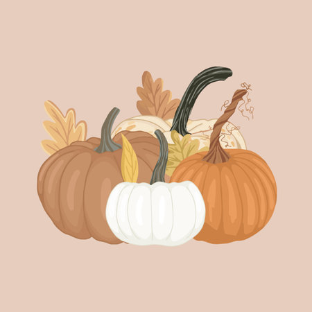 Autumn theme illustrations, cozy vector artのイラスト素材