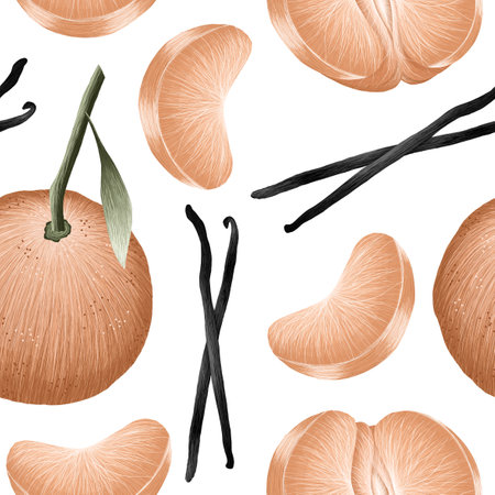 Christmas/winter seamless pattern with seasonings.の写真素材