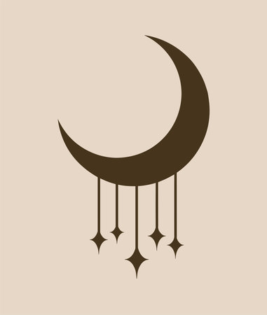 Moon and stars icon vector illustration design templateのイラスト素材