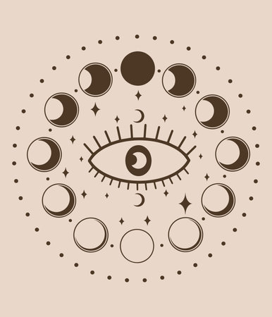 Eye of Providence in the circle. Mystical symbol. Vector illustrationのイラスト素材