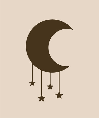 Moon and stars icon. Vector illustration.のイラスト素材