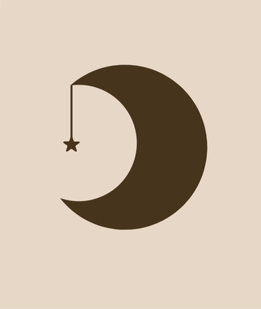 Moon and star vector icon. Night sky sign. Sleep symbol.のイラスト素材