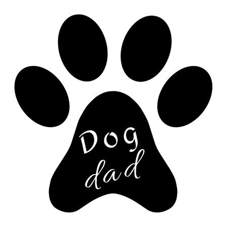 Dog paw print vector icon. Black illustration isolated on white background.のイラスト素材