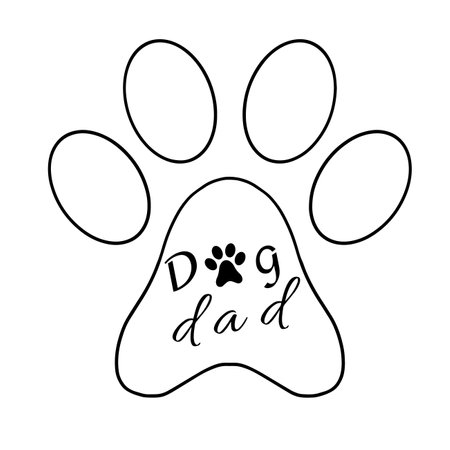 Vector illustration of dog paw print with doodle lettering.のイラスト素材
