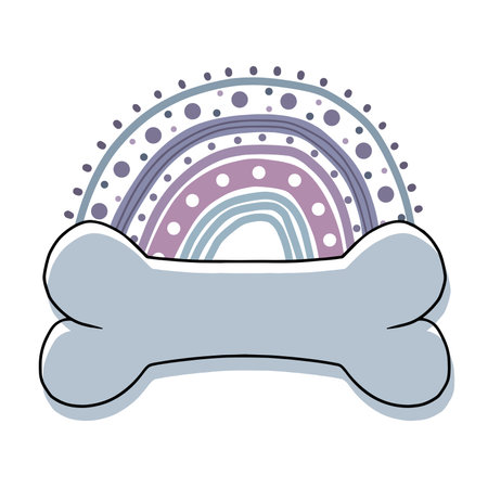Dog bone and rainbow. Vector illustration on a white background.のイラスト素材