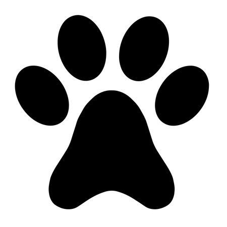 Silhouette of dog paw, vector artのイラスト素材