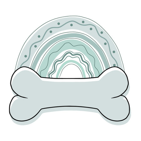 Rainbow and bone icon. Vector illustrationのイラスト素材