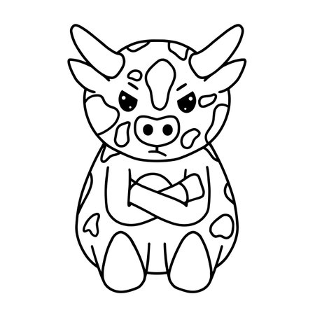 Cow with face expression, emotion, vector artのイラスト素材