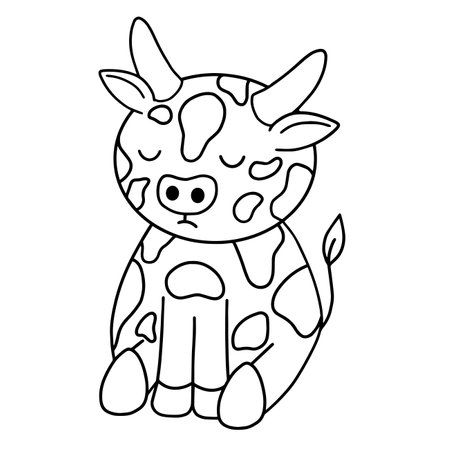 Cow with face expression, emotion, vector artのイラスト素材