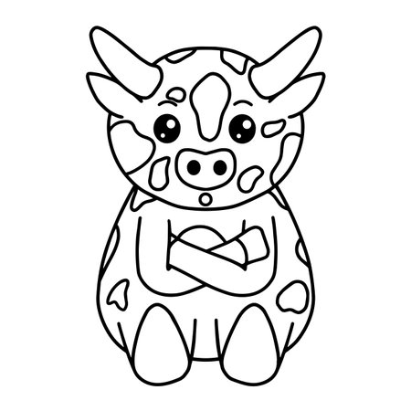 Cow with face expression, emotion, vector artのイラスト素材
