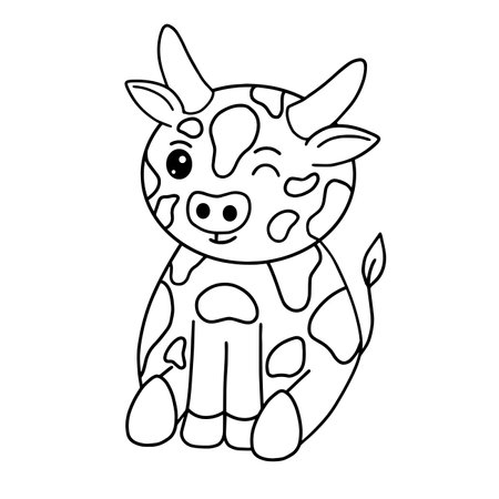 Cow with face expression, emotion, vector artのイラスト素材