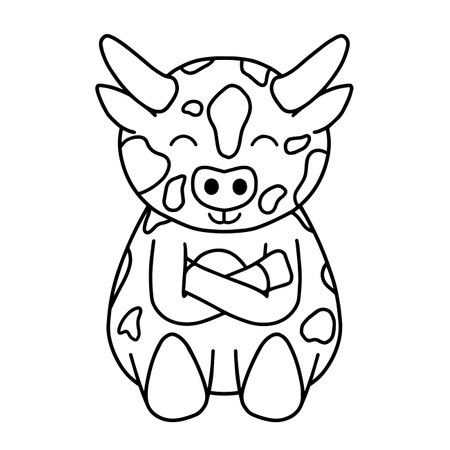 Cow with face expression, emotion, vector artのイラスト素材