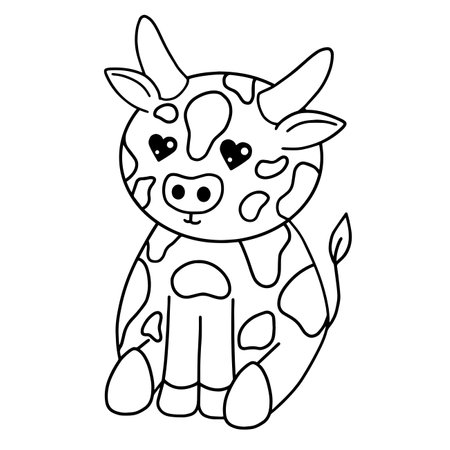 Cow with face expression, emotion, vector artのイラスト素材