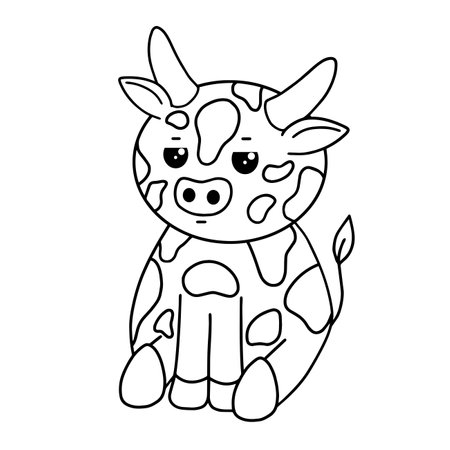 Cow with face expression, emotion, vector artのイラスト素材