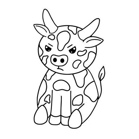 Cow with face expression, emotion, vector artのイラスト素材
